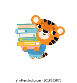 tiger reading a book