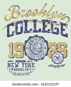 tiger college style graphic design vector art