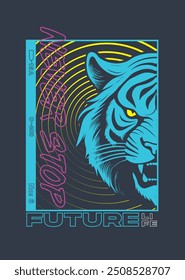 Tiger. college tiger tee print design. typography graphic design