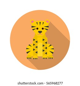 Tiger color flat icon