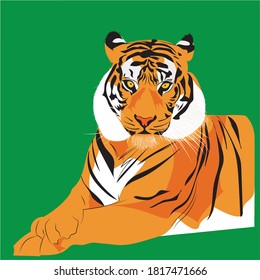 Tigre, ilustración de color, adecuado como logotipo tigre de Bengala.