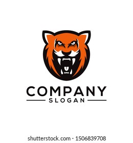 tiger color logo design vector 