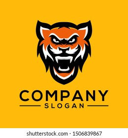tiger color logo design vector 