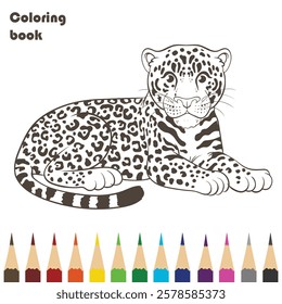 tiger coloring book design illustration