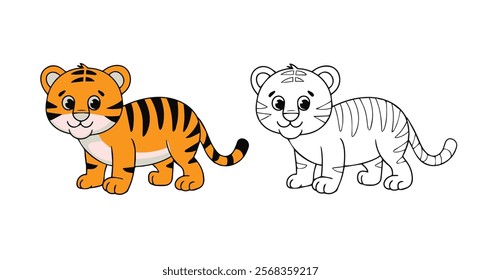 Tiger coloring book Design Vector Design