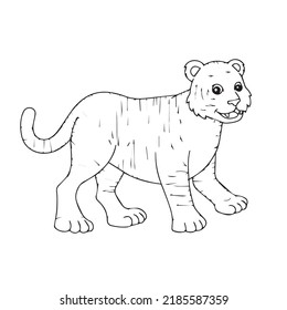 Tiger coloring page isolated for kids download