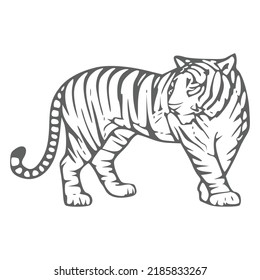 Tiger Coloring Page Kids Stock Vector (Royalty Free) 2185833267 ...