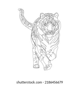Tiger Coloring Page Kids Download Stock Vector (Royalty Free ...