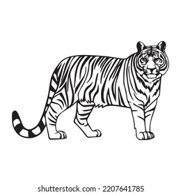 Tiger Coloring Page Kids Vector Download Stock Vector (Royalty Free ...