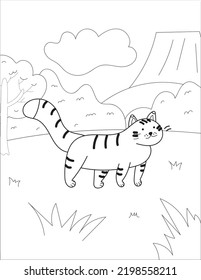 tiger coloring page vector backdround illustration