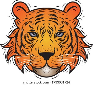 Ilustración vectorial de color tigre