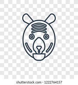Tiger concept vector linear icon isolated on transparent background, Tiger concept transparency concept in outline style