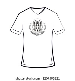 Tiger cool sketch on tshirt