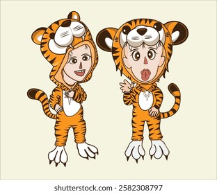 children’s tiger costume mascot animal cartoon