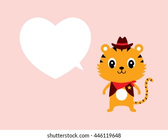 tiger cowboy love card