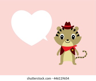 tiger cowboy love card