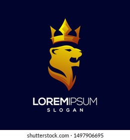 Tiger Crown Color Logo Design