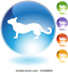Tiger crystal icon isolated on a white background.