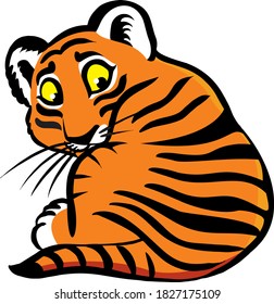  tiger cub, cute cartoon character