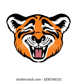 Tiger Cub, Funny Face, Tattoo, Vector