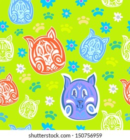 tiger cub seamless pattern