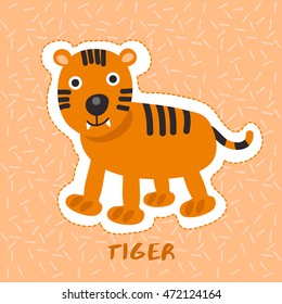 Tiger : Cute Animal Set :  Vector Illustration