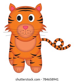 Tiger cute cartoon.