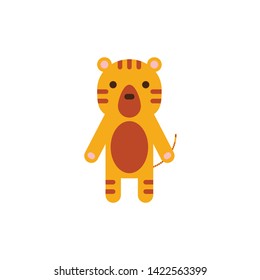 tiger cute cartoon icon vector on a white background