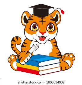 tiger cute mascot cartoon in vector