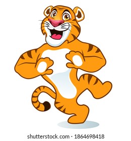 Tiger Dancer Mascot Cartoon Vector Stock Vector (royalty Free) 1864698412