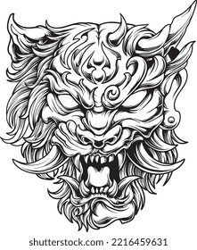 tiger and demon design combined in one design