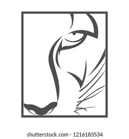 Tiger Design element for logo, label, emblem, sign, brand mark. Vector illustration
