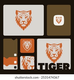 Tiger design vector image on white background, vector illustration, Animal Logo, logo set