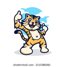 tiger doing okay gesture cartoon