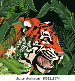 Tiger drawing in the jungle