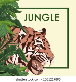 Tiger drawing in the jungle