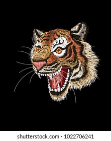 tiger embroidery fashion patch for apparel