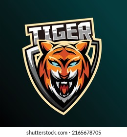 Tiger esport gaming logo vector design