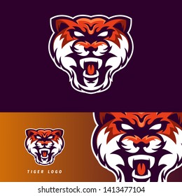 Tiger esport gaming mascot logo template, suitable for your team, business, and personal branding