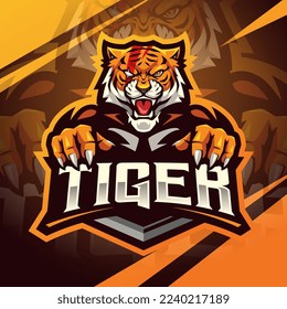 Tiger esport mascot logo design