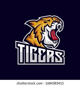 tiger for esport and sport mascot logo vector illustration