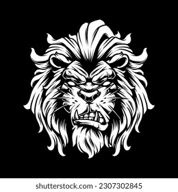 Tiger Expression Face black and white