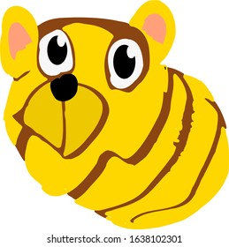 Tiger Expression Isolated Wildlife Vector
