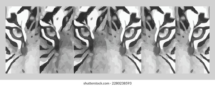 Tiger eye close up vector illustration