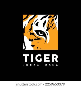 tiger eye face logo icon design