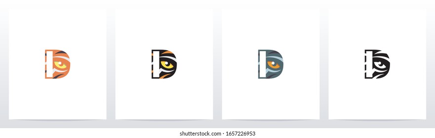 Tiger Eye Inside Letter Logo Design D