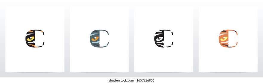 Letra Tigre Ojo Dentro De La Letra Diseño C