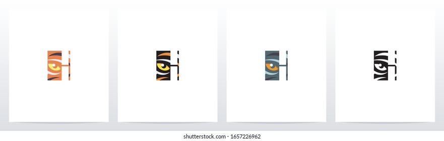 Tiger Eye Inside Letter Logo Design H