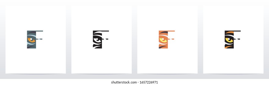 Tiger Eye Inside Letter Logo Design F