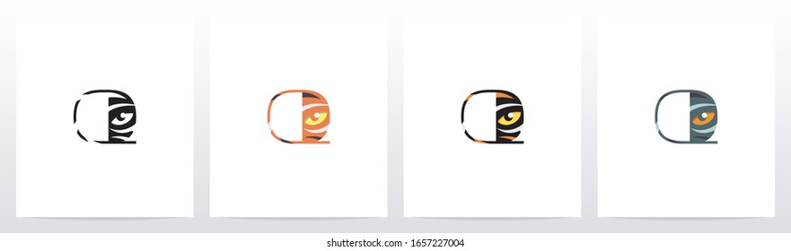 Tiger Eye Inside Letter Logo Design Q